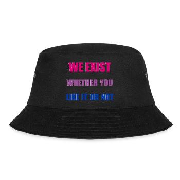We Exist - Bisexual Flag - Bucket Hat - black - Front - Lela (165cm)