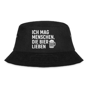 Beer Shirt – I like people who love beer - Bucket Hat - black - Front - Lela (165cm)