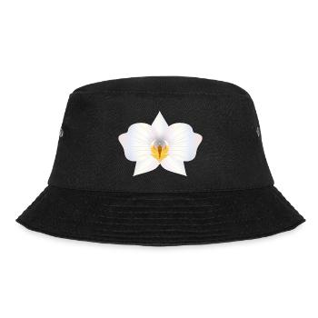 Zarte Orchideenblüte in Pastellfarben - Bucket Hat - Schwarz - Vorne - Lela (165cm)