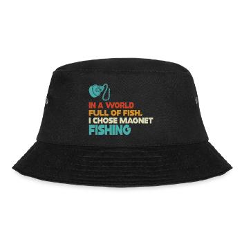 Neodymium Magnet Fishing Magnetic Fisher - Bucket Hat - black - Front - Lela (165cm)