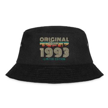Original 1993 Vintage Retro Geburtstagsgeschenk - Bucket Hat - Schwarz - Vorne - Lela (165cm)