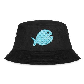 Fish Scales Pattern Sea Maritime Ocean Hamburg - Bucket Hat - black - Front - Lela (165cm)