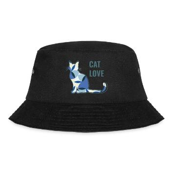 Katzenliebe - Cat Love - Bucket Hat - black - Front - Lela (165cm)