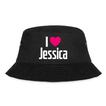 I Love Jessica Pinkes Herz Ich liebe Jessica - Bucket Hat - Schwarz - Vorne - Lela (165cm)