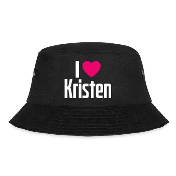 I Love Kristen Pink Heart I Love Kristen - Bucket Hat - black - Front - Lela (165cm)