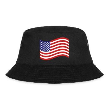 Flagge der Vereinigten Staaten - Bucket Hat - Schwarz - Vorne - Lela (165cm)