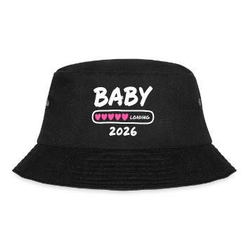 Baby Loading 2026 Schwangerschaft Eltern - Bucket Hat - Schwarz - Vorne - Lela (165cm)