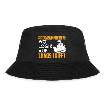 PROGRAMMIEREN WO LOGIK AUF CHAOS TRIFFT Lustig - Bucket Hat - Schwarz - Vorne - Lela (165cm)