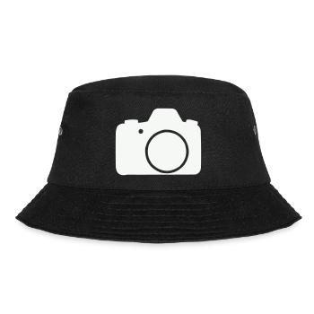 Kamera Linien-Icon Design - Bucket Hat - Schwarz - Vorne - Lela (165cm)