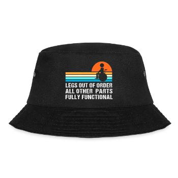 Rollstuhl - Bucket Hat - Schwarz - Vorne - Lela (165cm)