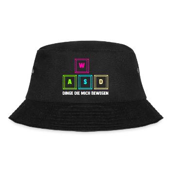 Zocken Computerspieler Zocker Gaming Gamer - Bucket Hat - Schwarz - Vorne - Lela (165cm)