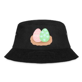 Pastell-Osterei-Duo im Nest - Bucket Hat - Schwarz - Vorne - Lela (165cm)