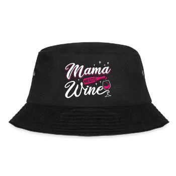 Mama Needs Wine Funny Motherhood Quote Art - Bucket Hat - Schwarz - Vorne - Lela (165cm)