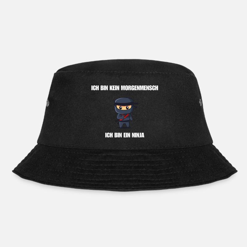 Ich bin kein Morgenmensch - Ich bin ein Ninja - Bucket Hat - Schwarz