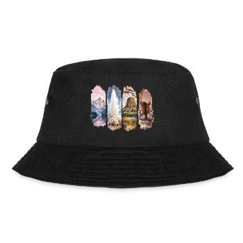 Wyoming Travel – Yellowstone & Wild West - Bucket Hat - Schwarz - Vorne - Lela (165cm)