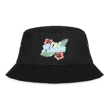 Aloha-tropische Sommerblumen - Bucket Hat - Schwarz - Vorne - Lela (165cm)