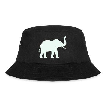 Elephant Silhouette Mint Pastel - Bucket Hat - black - Front - Lela (165cm)