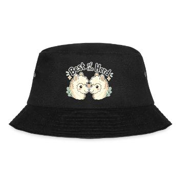 Cute Funny Gifts, Best of the Herd Alpaca - Bucket Hat - Schwarz - Vorne - Lela (165cm)