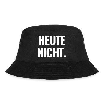 HeuteNicht Kontrast Typo - Bucket Hat - Schwarz - Vorne - Lela (165cm)
