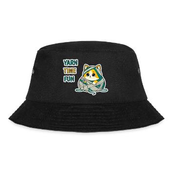 Süßes Garn Katzenbaby Katze Kawaii Aufkleber Geschenkkunst - Bucket Hat - Schwarz - Vorne - Lela (165cm)