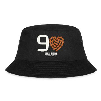 90 Years Bicycle Still Riding Birthday Gift - Bucket Hat - black - Front - Lela (165cm)
