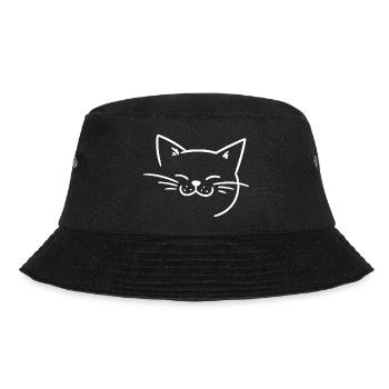 Radiant cat face with whiskers - Bucket Hat - black - Front - Lela (165cm)