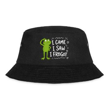 Frosch - I came I saw I frogot - lustige Sprüche - Bucket Hat - Schwarz - Vorne