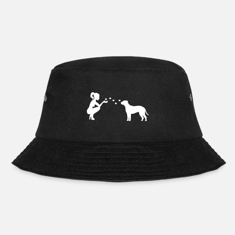 Bullmastiff mit Frau - Bucket Hat - Schwarz