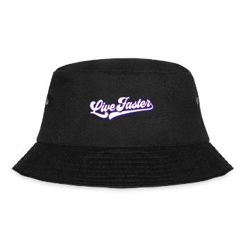 Live Faster | Farben änderbar - Bucket Hat - Schwarz - Vorne - Lela (165cm)