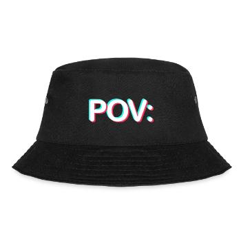 POV: Meme Text Print - Bucket Hat - Schwarz - Vorne - Lela (165cm)