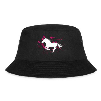 Pferde Reiten Pferdemotiv galoppierendes Pferd - Bucket Hat - Schwarz - Vorne - Lela (165cm)