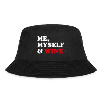 Me, Myself and Wine Weinliebhaber - Bucket Hat - Schwarz - Vorne - Lela (165cm)