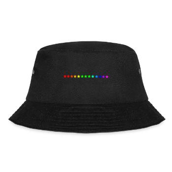Sterne Regenbogen bunt Geschenkidee - Bucket Hat - Schwarz - Vorne - Lela (165cm)