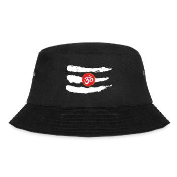 Drittes Auge Shiva OM weißes Thema - Bucket Hat - Schwarz - Vorne - Lela (165cm)