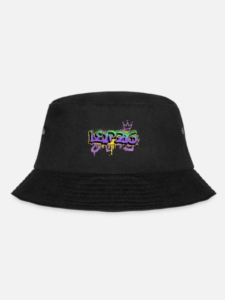 Leipzig Deutschland Stadt Graffiti Sprayer Skater - Bucket Hat - Schwarz