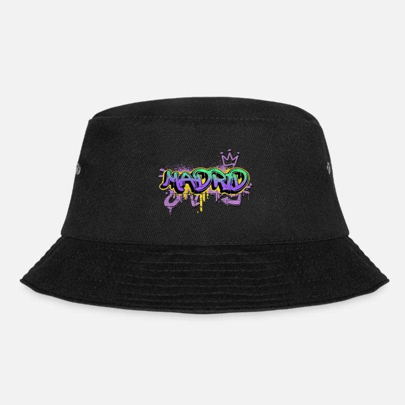 Madrid Spanien Stadt Graffiti Spray Sprayer - Bucket Hat - Schwarz