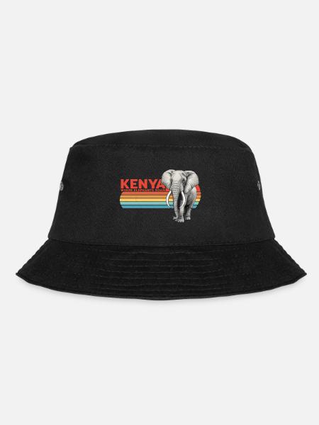 Elefant Kenia - Bucket Hat - Schwarz