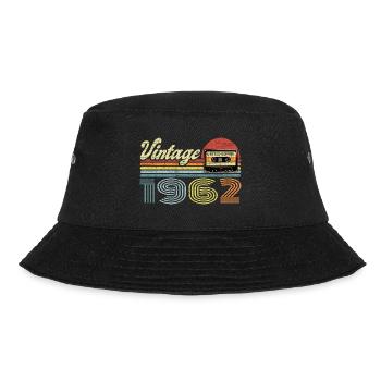 Vintage 1962 Kassette Mixtape - 59. Geburtstag - Bucket Hat - Schwarz - Vorne - Lela (165cm)