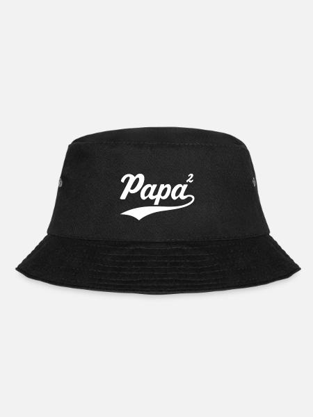Papa hoch 2 zweifacher Papa 2. Kind - Bucket Hat - Schwarz