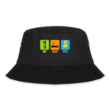 Duck Duck Eat Sleep Gift - Bucket Hat - black - Front - Lela (165cm)
