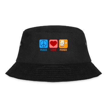 Poker Dabbing Peace Love Geschenk - Bucket Hat - Schwarz - Vorne - Lela (165cm)