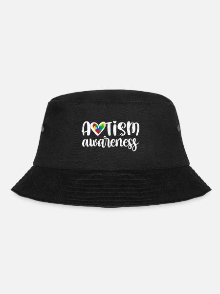 AUTISMUS BEWUSSTSEIN HERZ LIEBE BEHINDERT SPRÜCHE - Bucket Hat - Schwarz