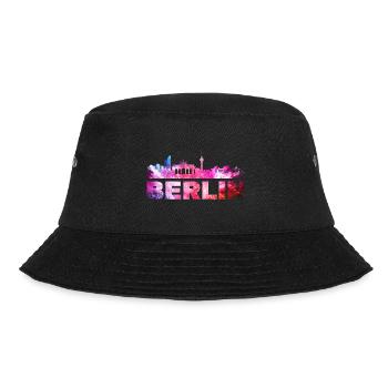 Berlin Germany City Skyline Font Splash - Bucket Hat - black - Front - Lela (165cm)