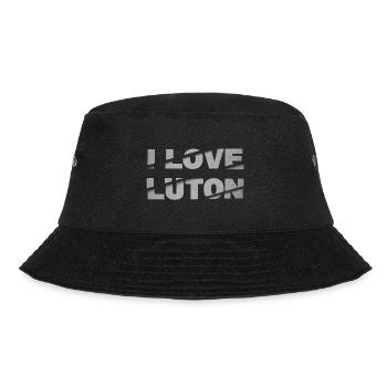 Luton England UK Stadt Schrift Skyline I Love - Bucket Hat - Schwarz - Vorne - Lela (165cm)
