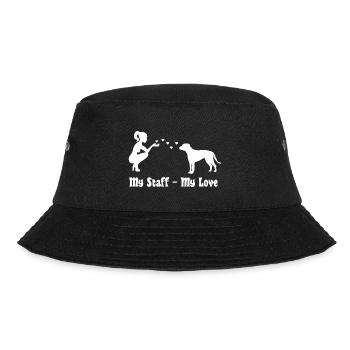 American Staffordshire Terrier mit Frau - Bucket Hat - Schwarz - Vorne - Lela (165cm)