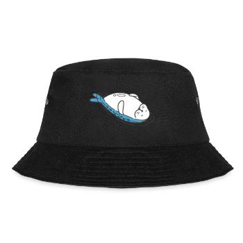 Robbe Seehund Meer entspannt treiben - Bucket Hat - Schwarz - Vorne - Lela (165cm)