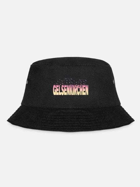Gelsenkirchen Deutschland Stadt Schrift Vögel - Bucket Hat - Schwarz