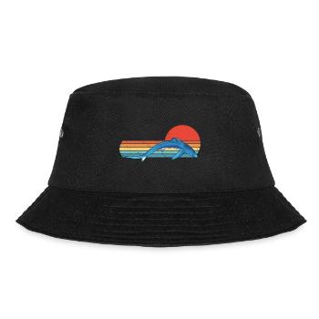 Blue Shark Retro Sunset - Bucket Hat - black - Front - Lela (165cm)