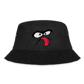 Dicke Augenbrauen Comic Gesicht Zunge Rausstrecken - Bucket Hat - Schwarz - Vorne - Lela (165cm)