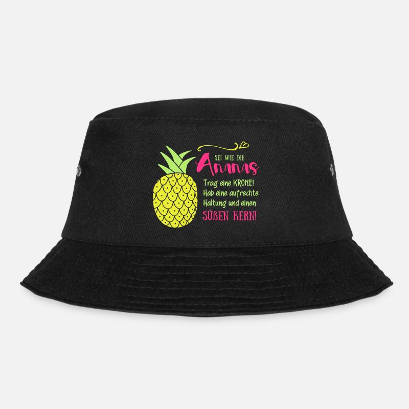 Ananas Krone Spruch - Bucket Hat - Schwarz
